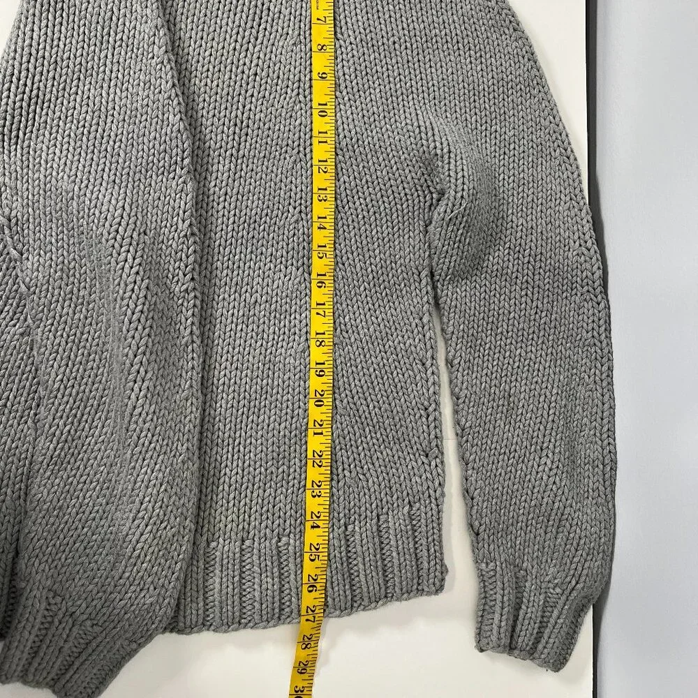J. Crew Vintage Hand Knit Cotton Roll Neck Gray Swater - Picture 10 of 11